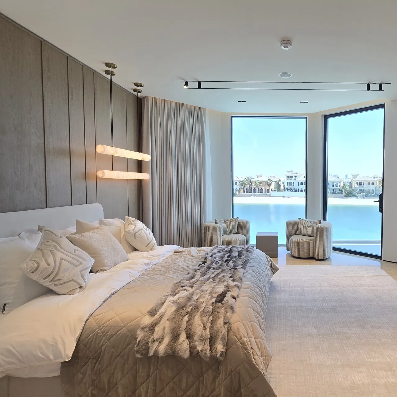 A luxury master bedroom remodeling in Palm Jumeirah in Dubai