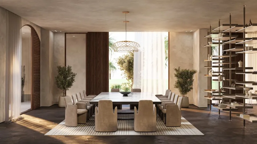 Luxury modern villa dining room interior design